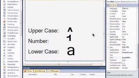 Visual Basic 2010 Express Tutorial 18 - Form Setup and KeyPresses - SpeakABCs 2/11