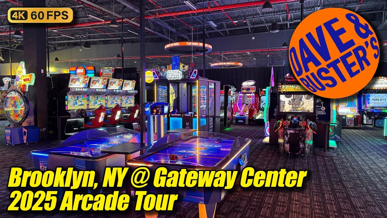 Dave & Buster's arcade tour @ Gateway Center (Brooklyn NY), new March 2025 full 4K walkthrough
