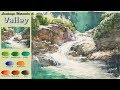 Valley- Drawing Landscape Watercolor. (wet-in-wet. Fabriano rough) NAMIL ART