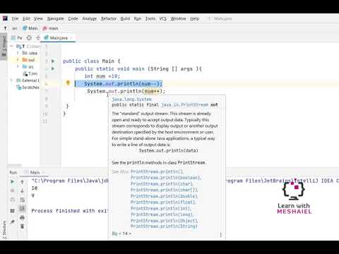 Java||Auto-increment and Auto-decrement Operators معامل الزيادة بواحد ...