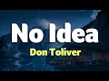 Don Toliver - No Idea (Lyrics)