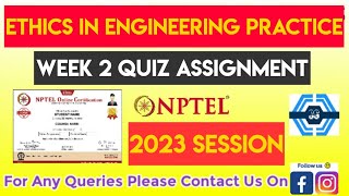 Ethics In Engineering Practice Week 2 Quiz Assignment Solution | NPTEL 2023 |