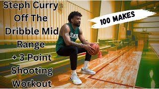 Steph Curry Off The Dribble Mid Range + 3 Point Shooting Workout | 100 Makes