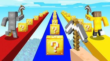 Minecraft 1v1v1 Lucky Block Race vs Friends!