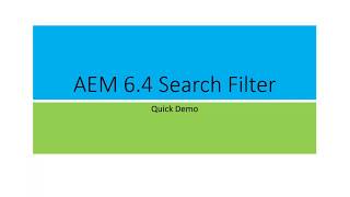 AEM 6.4 Search Filters