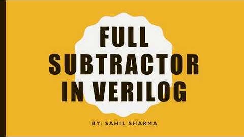 Full Subtractor in Verilog Programming