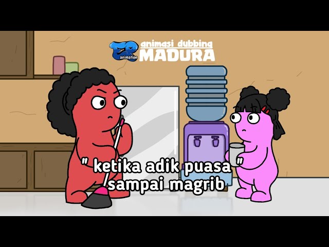 Ketika adik puasa sampai magrib -  animasi dubbing Madura spesial ramadhan || ep animation class=