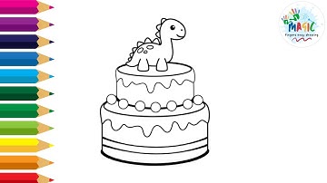 Easy Birthday cake drawing | How To Draw Birthday Cake#drawing #drawingtutorials #easydrawstepbystep