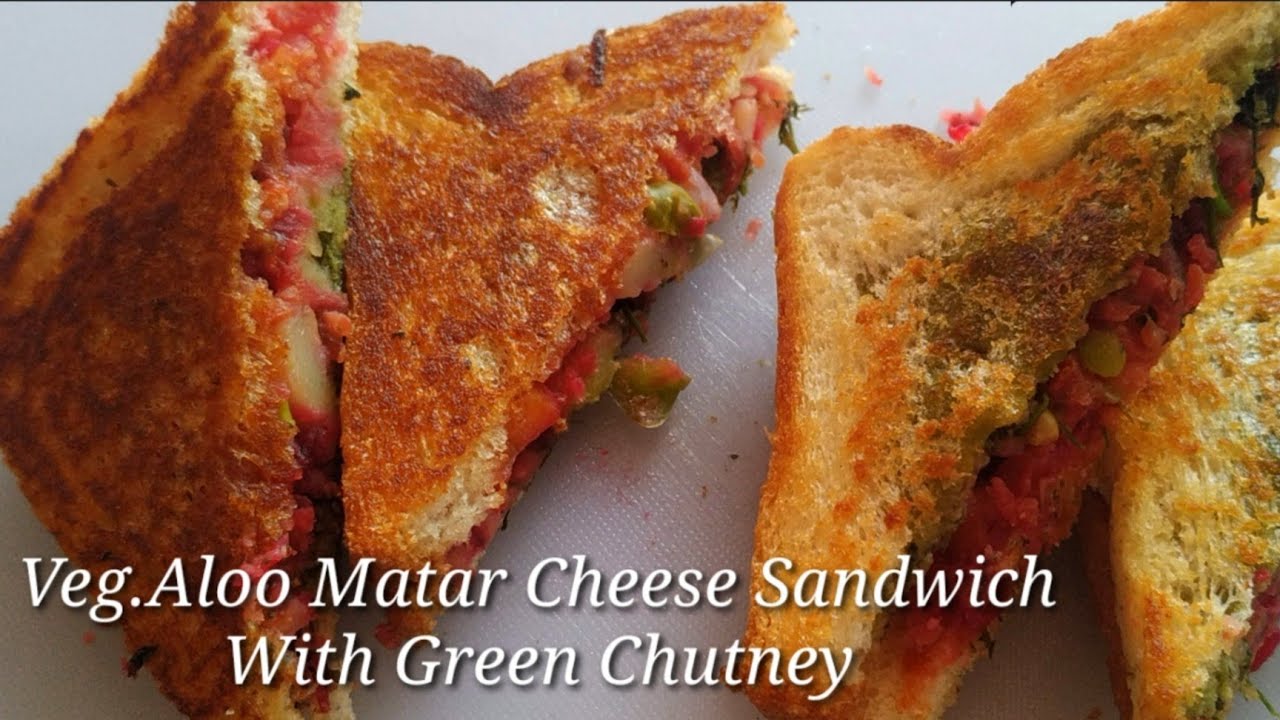 Veg.Aloo Matar Cheese Sandwich With Green Chutney - Instant Healthy Breakfast Recipe/ Ideas Indian | Healthy and Tasty channel