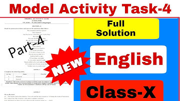 Model Activity Task Class 10 | English | Part 4