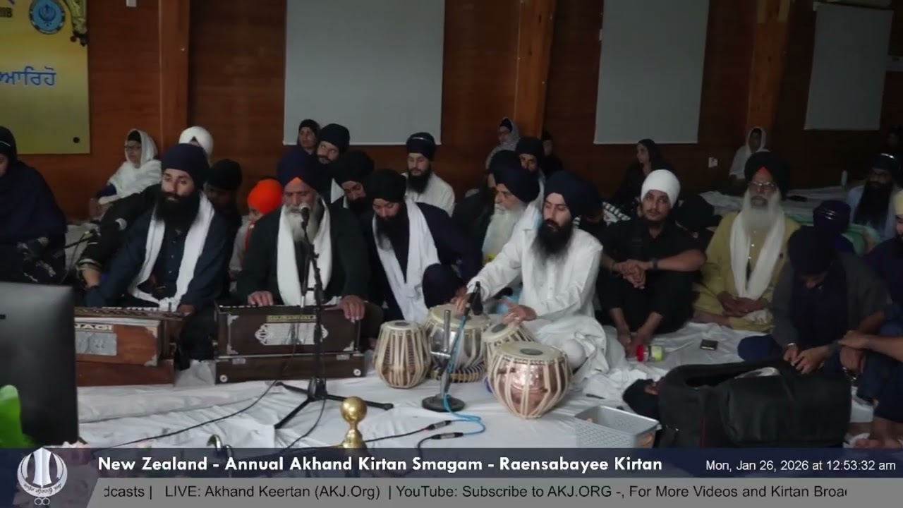 07 New Zealand 25Jan2026 SunEve Rainsabayi Akhand Kirtan Bhai Gurnam Singh Jee Saraspur