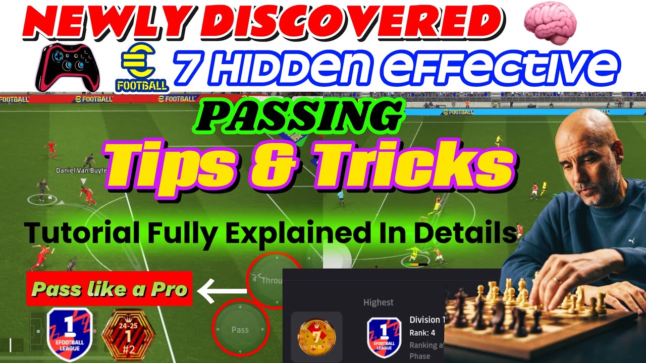 7 Newly discovered🧠💡 efootball pros passing tips & tricks To Easily Breakthrough opponents defense🤯🔥