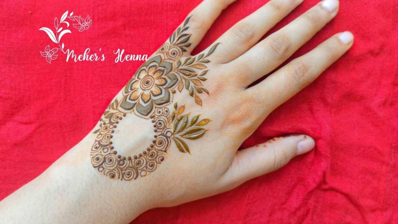 Leafy Arabic Henna Design || Meher's Henna - YouTube
