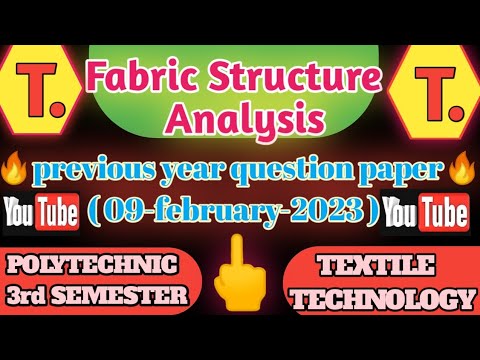 Fabric structure & analysis 3rd semester previous year - diploma 3rd ...
