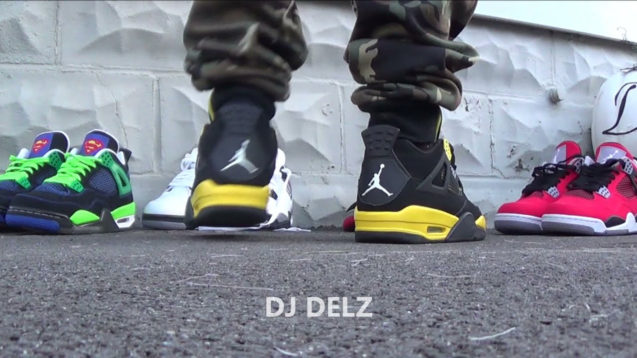 air jordan thunder 4 shoes on feet youtube