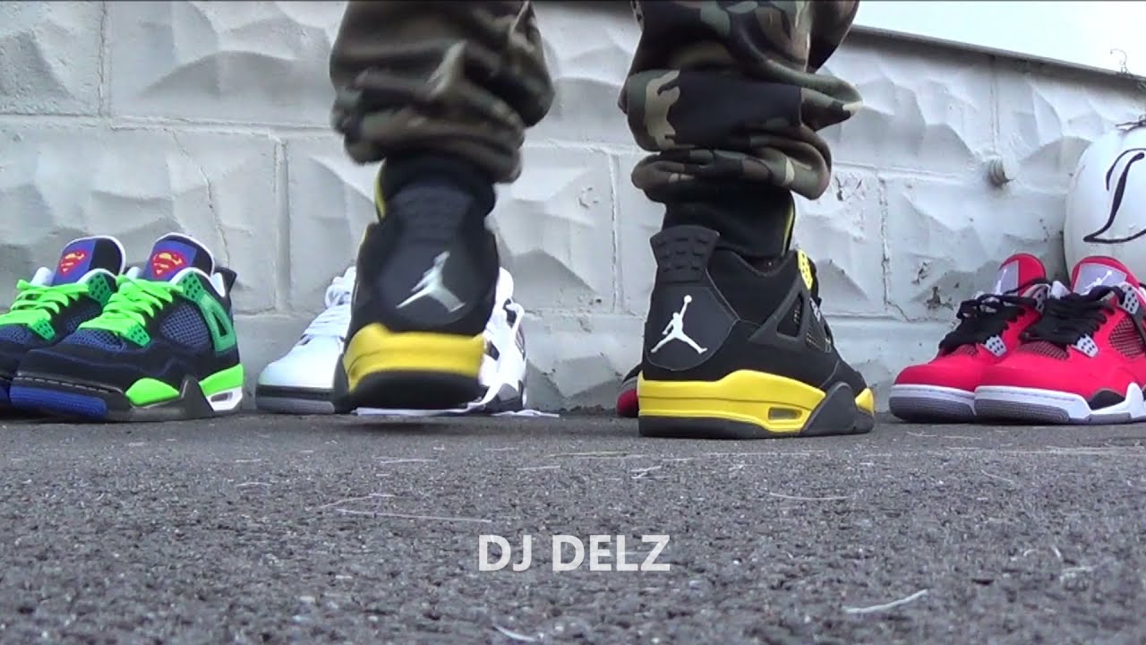 jordan 4 thunder on feet