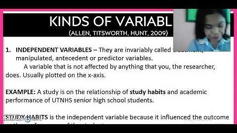 KINDS OF VARIABLES AND THEIR USES I PRACTICAL RESEARCH 2