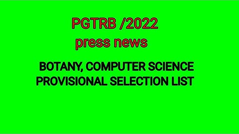 pg trb , Botany, computer science provisional selection list