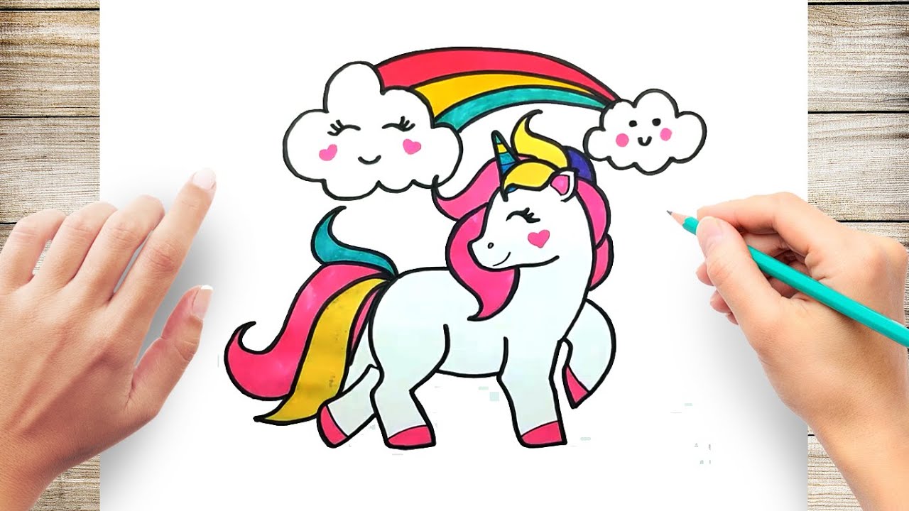 Rainbow Unicorn Drawing  How To Draw A Rainbow Unicorn Step By Step