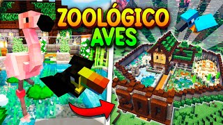 Construí un ZOOLÓGICO con AVES en MINECRAFT 🦩🐦