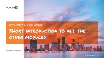 B1UP Getting Started: Lesson 9  - Short introduction to all the other modules