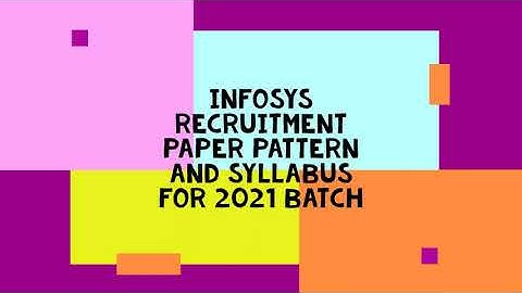 Infosys Recruitment Syllabus and Paper Pattern for 2021 Batch