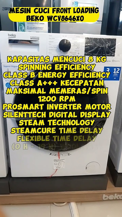 BEKO WCV8646X0 / WCV 8646 X0 Mesin Cuci Front Load Inverter 8Kg 1200rpm #iwandichannel