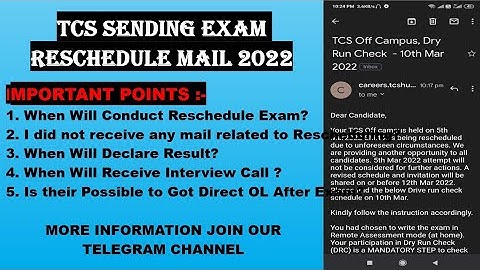 ⏩ TCS Sending Exam Reschedule Mail ||  When ll Conduct || Interview mail || Direct OL?