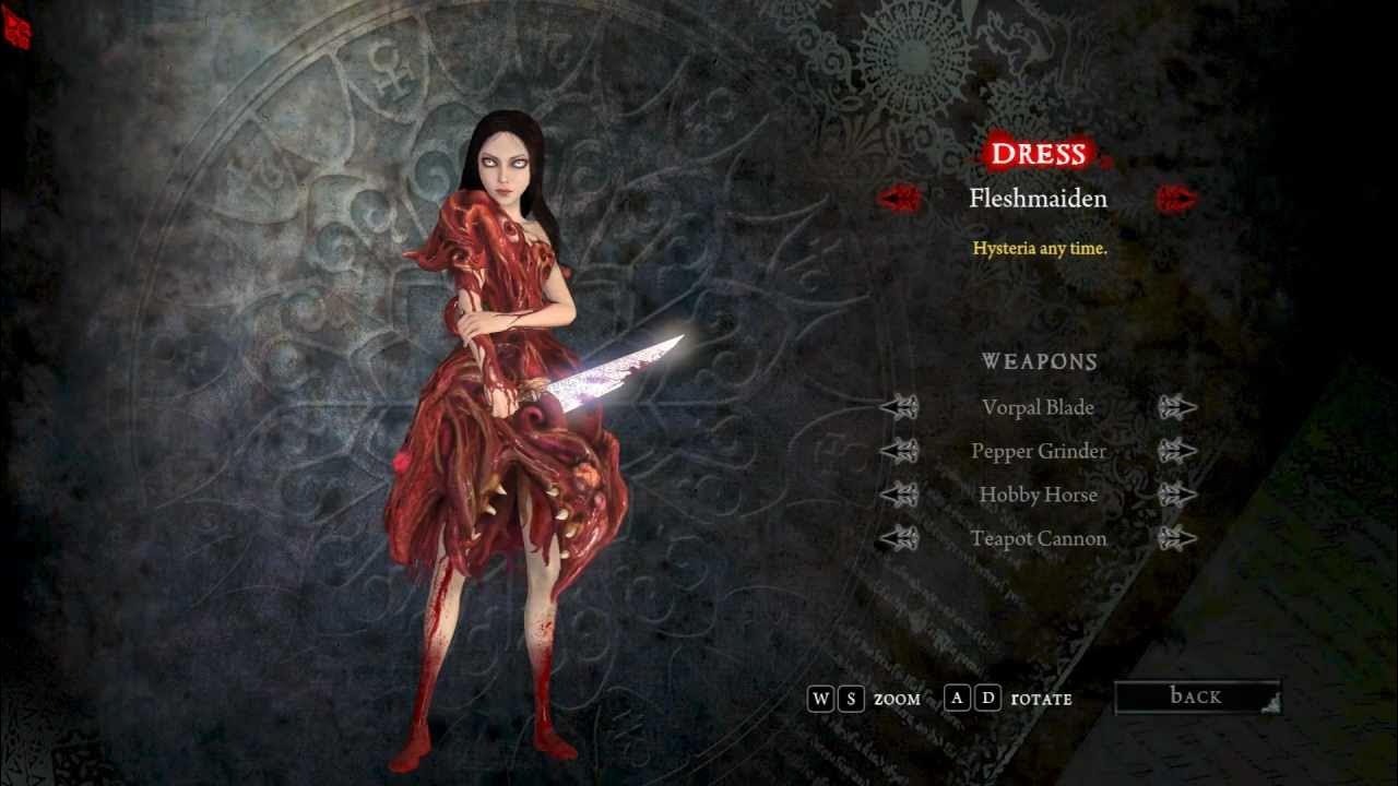 Alice:Madness Returns ALL DLC DRESSES AND WEAPONS! 