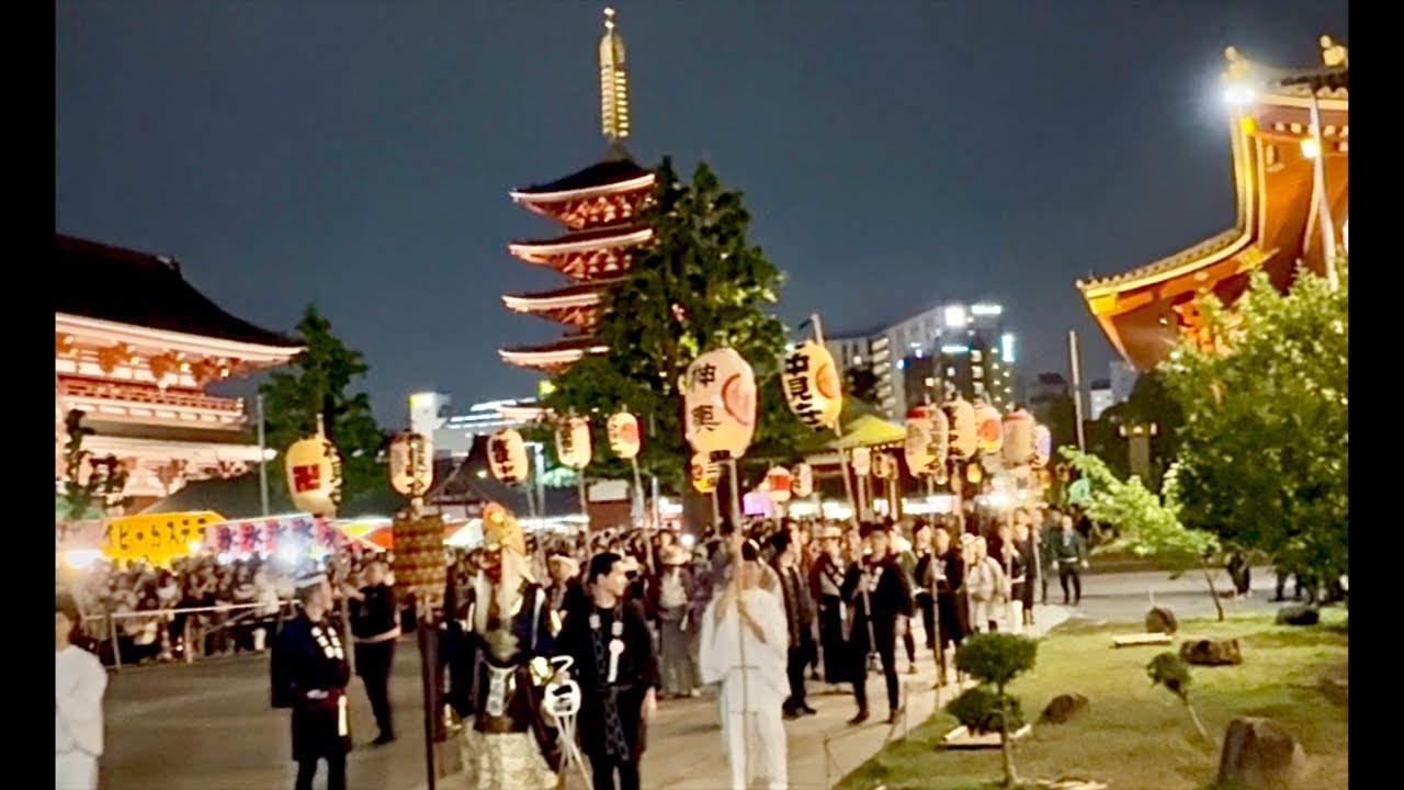 Asakusa Japan 令和8年三社祭 本社神輿宮入りライブ - YouTube