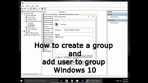 How to create a group and add user to group Windows 10