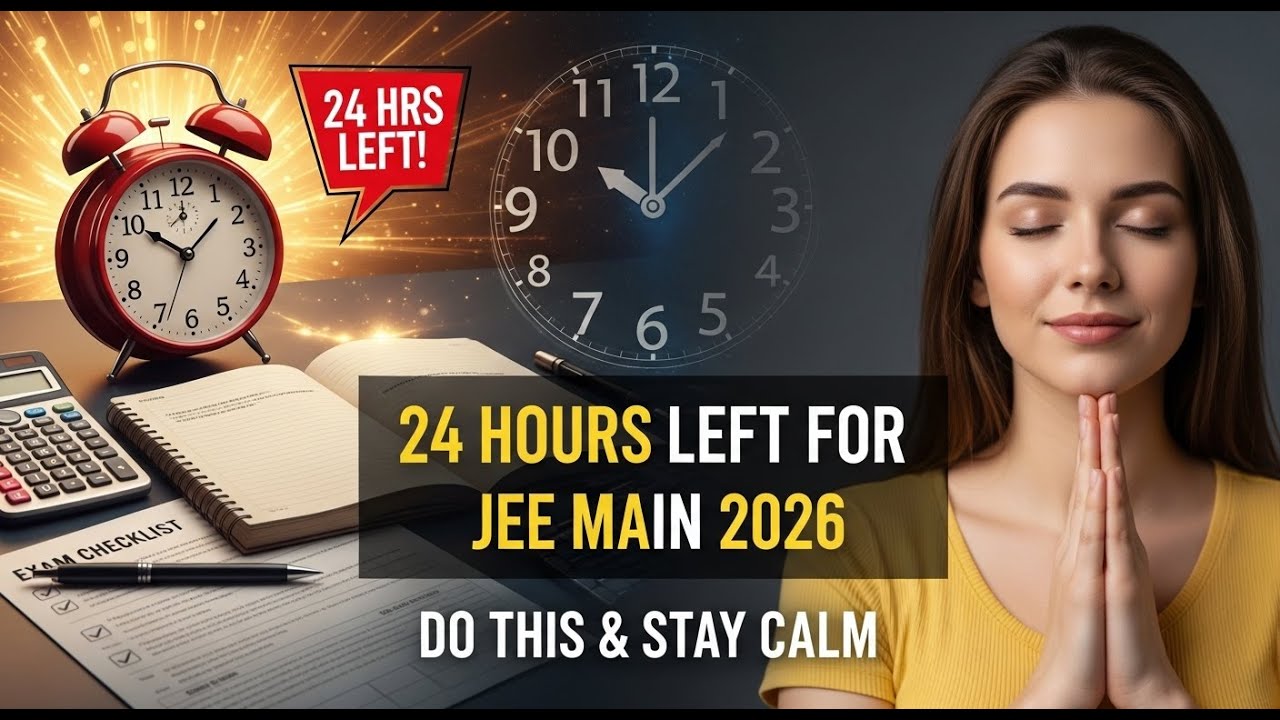 24 Hours Left for JEE Main 2026 – Do THIS & Stay Calm!