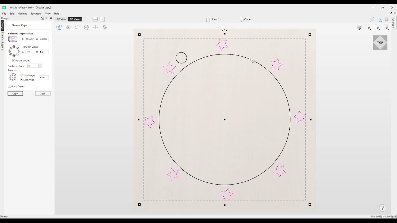 How to create a circular array in Vectric software | Offset and Layout Tools | V12 Tutorials