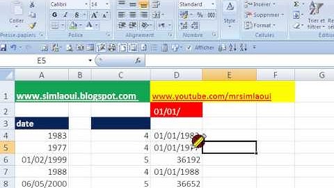 comment ajouter le jour et le mois dans une date avec EXCEL