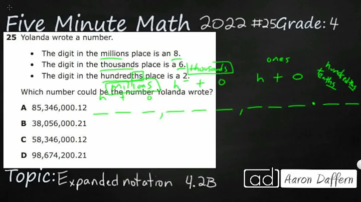 4th Grade STAAR Practice Expanded Notation (4.2B - #12)