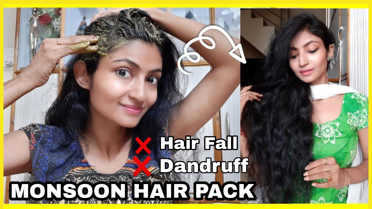 🌧️Monsoon Hair Fall Solution 💦 || Best Hair Pack For Monsoon ❌ Hair Fall  ❌ Dandruff ❌ Itchy Scalp - YouTube