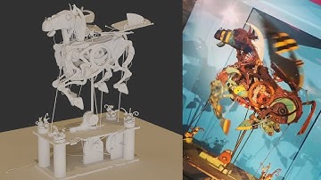 3D mechanical rigging of Pegasus in Blender