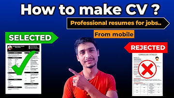 How to make cv | How to make professional cv resume | How to make #cv in mobile || ATS friendly cv
