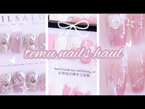 ੈ✩‧₊˚ temu nails under $10 haul  ੈ✩‧₊˚ what I ordered vs what I got, cozy, cute temu nails