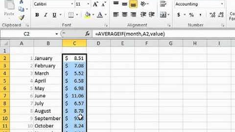 Learning Excel 2010 -  Using AVERAGEIF  | Training Essentials