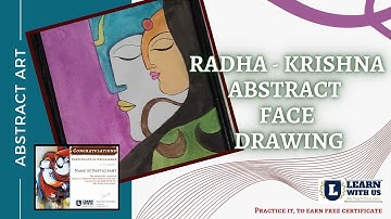 Radha-Krishna abstract face drawing l step by step #learnwithus #softpastel @learnwithus13 #abstract