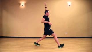 LUNGE WITH SIDE BEND:  beginner strength, lunge with side bend