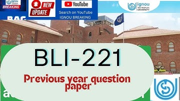BLI-221 Previous year question paper ignou || ignou breaking || BLIS IGNOU