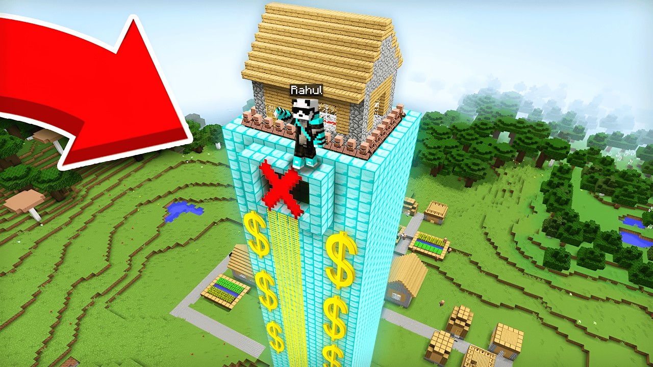I Got Stuck on the Tallest house in Minecraft !!!