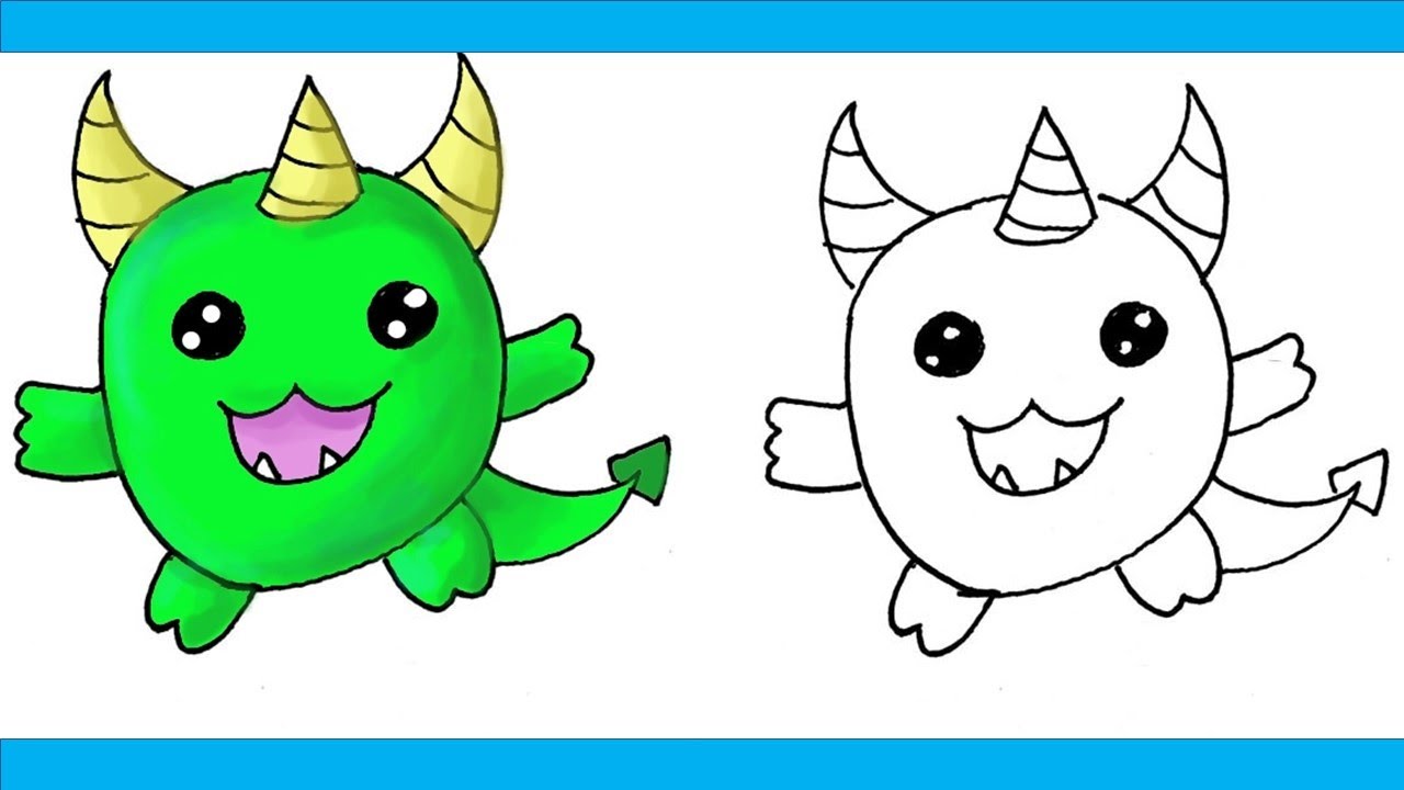 Comment dessiner un monstre mignon - YouTube