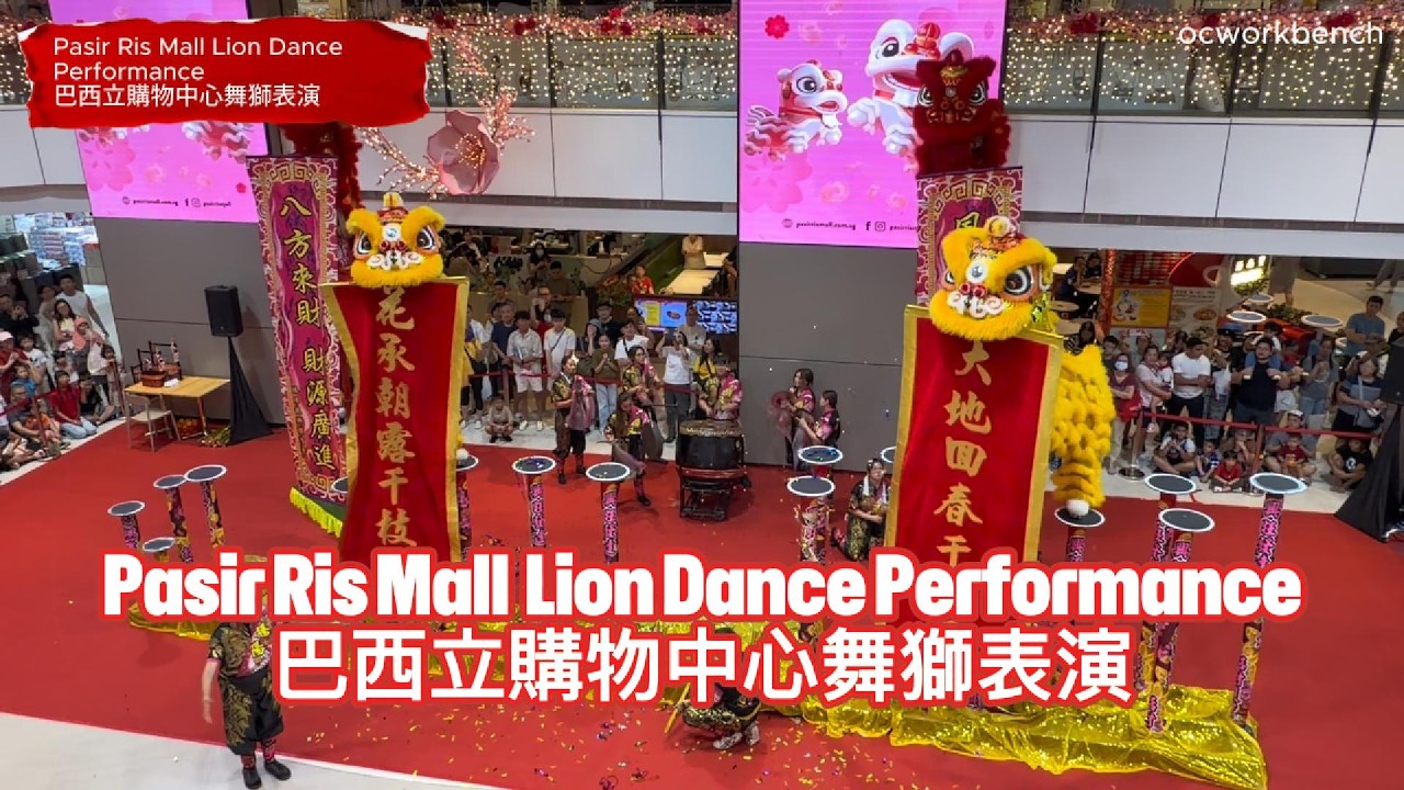 Pasir Ris Mall Lion Dance on high poles 巴西立購物中心高桿舞獅表演 Dolby Vision [HDR]