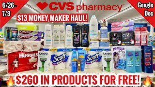 CVS Free & Cheap Couponing Deals & Haul | 6/26 - 7/3 | $13 MONEY MAKER HAUL | $260 Worth for FREE 🙌🏽