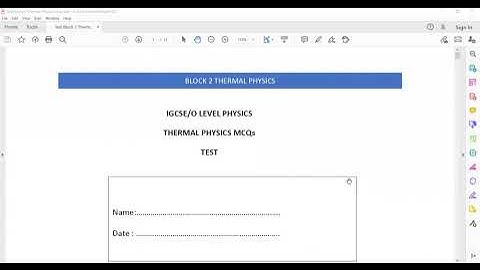 Cambridge IGCSE Physics Thermal physics Test mcqs discussion
