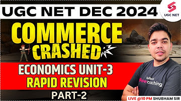 UGC NET Commerce Unit 3 | UGC NET Business Economics #2 | UGC NET Commerce Classes By Shubham Sir