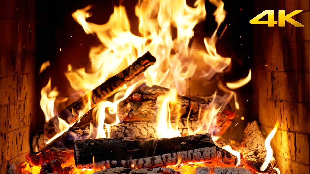 🔥 Камин зимой с уютом, рождественской атмосферой и треском огня для фона (Fireplace 4K)